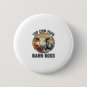 Badge Rond 5 Cm Chemise de papa vache gravée vintage graphique de 