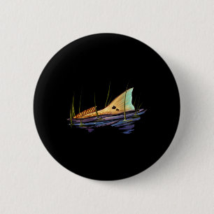 Badge Rond 5 Cm Chemise de pêche au poisson tambour rouge Redfish