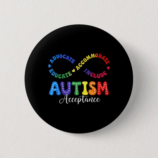 Badge Rond 5 Cm Chemise de prise de conscience et d'acceptation de (Devant)