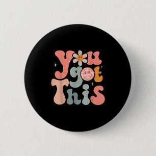 Badge Rond 5 Cm Chemise de professeur pour jour de test Motivation