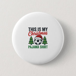 Badge Rond 5 Cm Chemise de pyjama de Noël de football