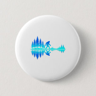 Badge Rond 5 Cm Chemise de randonnée Bigfoot Amant de la nature Fo