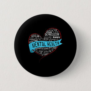 Badge Rond 5 Cm Chemise De Sensibilisation À La Santé Mentale Pour