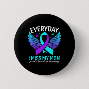 Badge Rond 5 Cm Chemise de sensibilisation au suicide Maman Préven