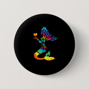 Badge Rond 5 Cm Chemise de sirène à Cravate arc-en-ciel dans les a