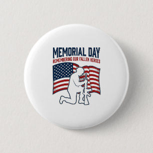 Badge Rond 5 Cm Chemise de soldat patriotique Jour du Souvenir des