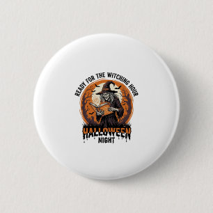 Badge Rond 5 Cm Chemise de sorcière Halloween Lecture de grimoire