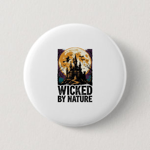 Badge Rond 5 Cm Chemise de sorcière vintage Château hanté effrayan