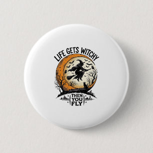 Badge Rond 5 Cm Chemise de sorcière vintage rétro Halloween sorciè