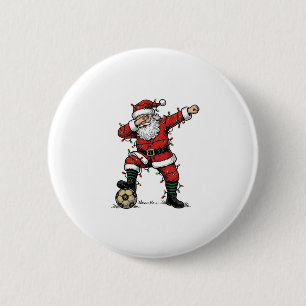 Badge Rond 5 Cm Chemise de sport de Noël de football Santa vintage