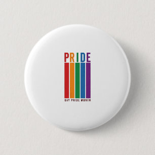Badge Rond 5 Cm Chemise de typographie arc-en-ciel du mois de la f