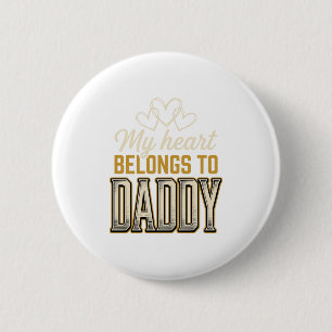 Badge Rond 5 Cm Chemise de typographie vintage Mon cœur appartient