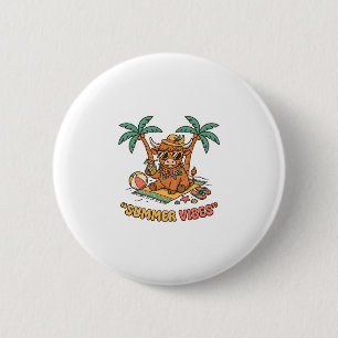 Badge Rond 5 Cm Chemise de vacances de plage de vache des Highland