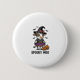 Badge Rond 5 Cm Chemise de vache Halloween Art de gravure de veau