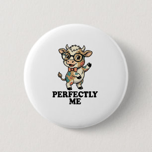 Badge Rond 5 Cm Chemise de vache mignonne avec des lunettes Vibes