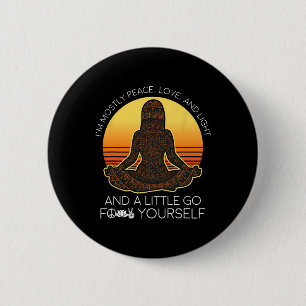 Badge Rond 5 Cm Chemise de yoga surtout paix amour et lumière et u