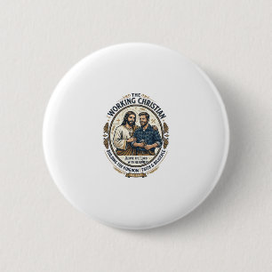 Badge Rond 5 Cm Chemise des métiers de la construction de Jésus Gr