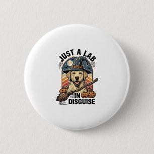 Badge Rond 5 Cm Chemise d'Halloween pour Labrador Vintage Sorcière