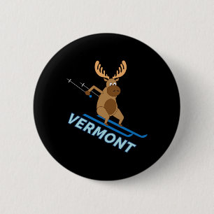 Badge Rond 5 Cm Chemise d'hiver de ski de Vermont Vt Moose 