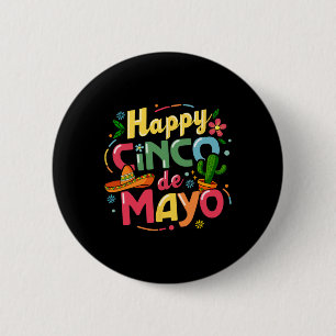 Badge Rond 5 Cm Chemise drôle Cinco De Mayo L'équipe Fiesta 5 De M