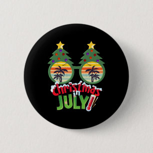 Badge Rond 5 Cm Chemise drôle de Noël en juillet Arbre de Noël d'é