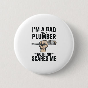 Badge Rond 5 Cm Chemise drôle de plombier papa vintage gravure con