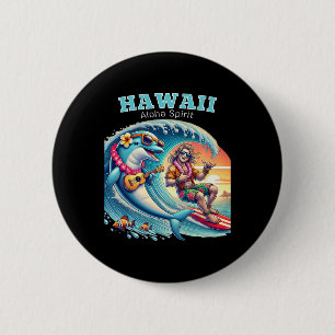 Badge Rond 5 Cm Chemise drôle de surf - Esprit Aloha Hawaï