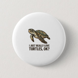 Badge Rond 5 Cm Chemise drôle de tortue de mer amateur de tortue v