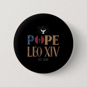 Badge Rond 5 Cm Chemise du Pape Leo Xiv - Nouveau Pape 2025 cathol