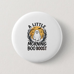 Badge Rond 5 Cm Chemise fantôme Halloween avec art de lune vintage