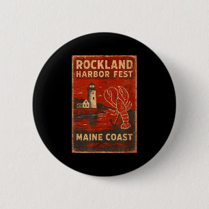 Badge Rond 5 Cm chemise fête du port de Rockland homard phare prin