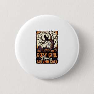 Badge Rond 5 Cm Chemise fille Halloween vintage amoureuse des chat