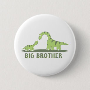 Badge Rond 5 Cm Chemise fraîche de frère - thème de dinosaure