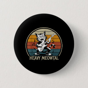 Badge Rond 5 Cm Chemise guitare de chat amusante - Jamming Rock Ch