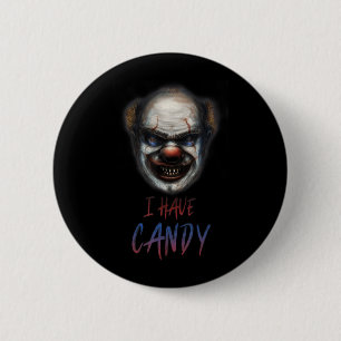 Badge Rond 5 Cm Chemise Halloween Créatif Clown Effrayant J'ai des