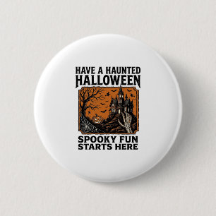 Badge Rond 5 Cm Chemise Halloween ensorcelée Conception de fête vi