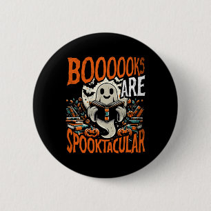 Badge Rond 5 Cm Chemise Halloween Lover Design Ghost Avec Livres