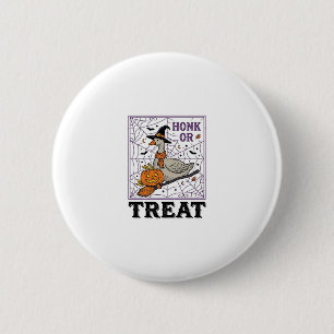 Badge Rond 5 Cm Chemise Halloween Oie Sorcière Honk Or Treat Vinta