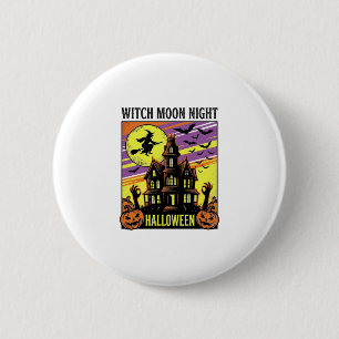 Badge Rond 5 Cm Chemise Halloween Sorcière Vintage Maison Hantée N