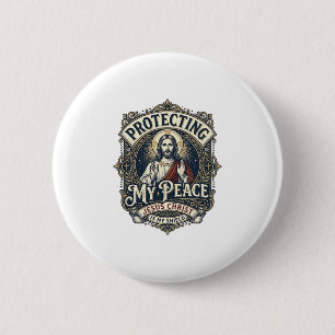Badge Rond 5 Cm Chemise Jésus Respect de soi Limites Foi