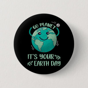 Badge Rond 5 Cm Chemise Jour des terres mignonne Jour des terres j