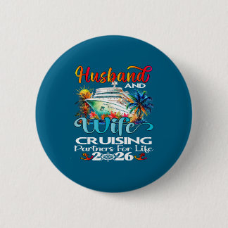 Badge Rond 5 Cm Chemise Mari Épouse Croisière Vacances Couple