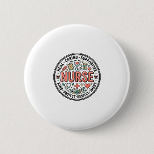 Badge Rond 5 Cm Chemise médicale florale vintage pour l'appréciati