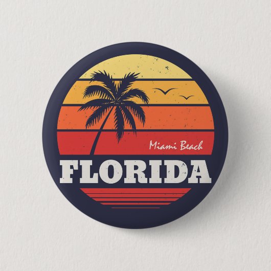 Badge Rond 5 Cm chemise miami beach florida (Devant)