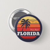 Badge Rond 5 Cm chemise miami beach florida (Devant & derrière)