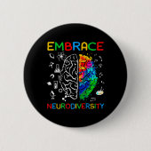 Badge Rond 5 Cm Chemise Neurodiversity Embrasser la Sensibilisatio (Devant)