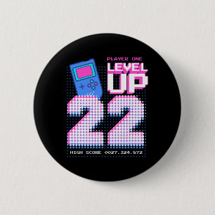 Badge Rond 5 Cm Chemise Niveau Supérieur 22e Anniversaire Drôle de