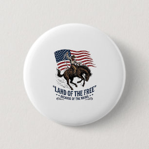 Badge Rond 5 Cm Chemise occidentale pays des cow-boys patriotes de