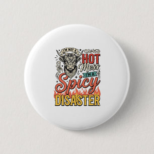 Badge Rond 5 Cm Chemise occidentale vintage de vache des Highlands