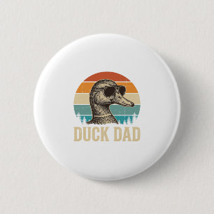 Badge Rond 5 Cm Chemise Papa Canard Gravure Vintage Rétro Coucher